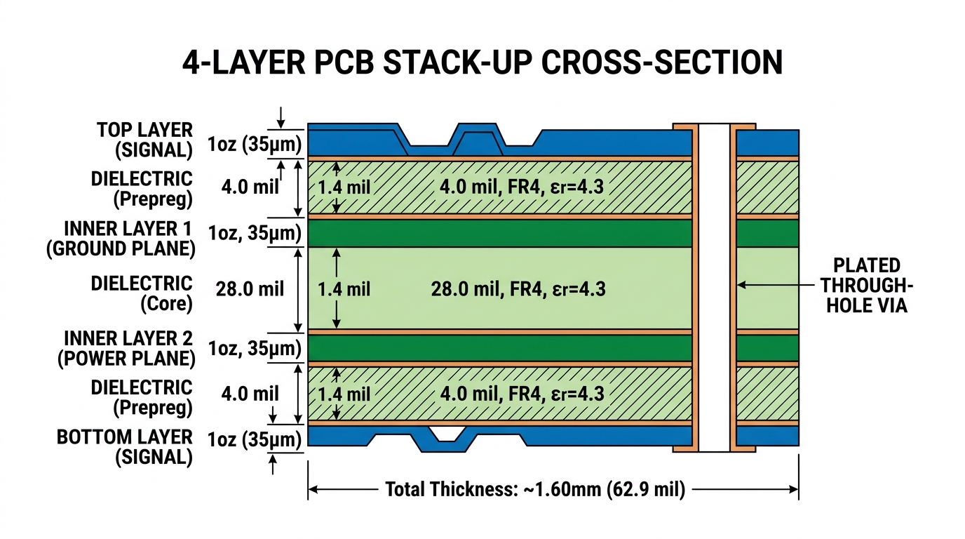 Stack-up de 4 capas